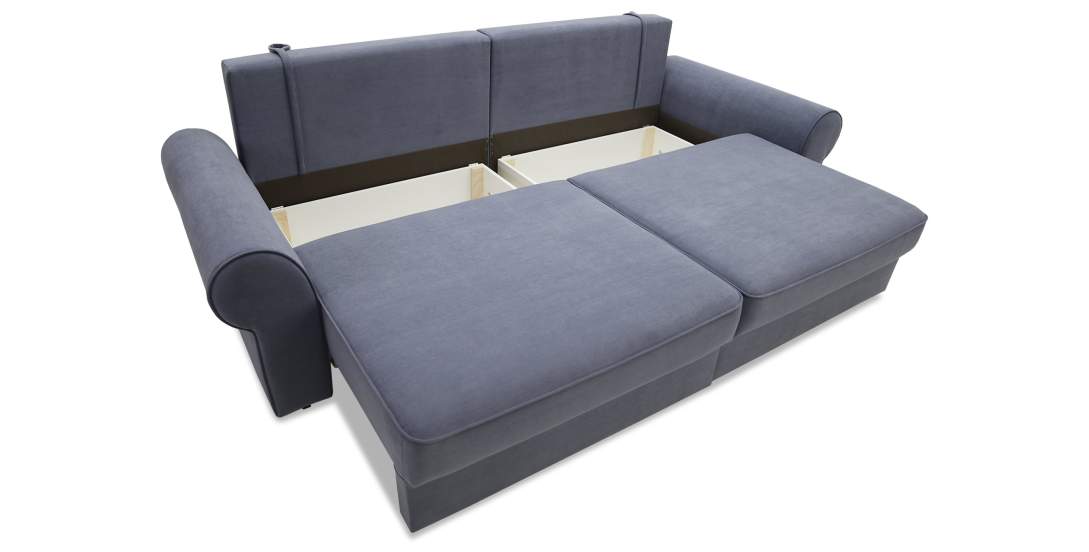 Прямой диван Тьерри Дымчатый фиолетовый велюр