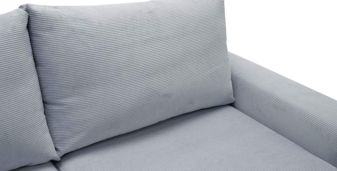 Угловой диван левый Вегас Серо-голубой велюр