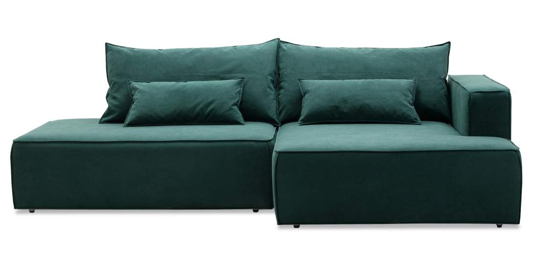 Угловой диван правый Рейф Изумрудный велюр