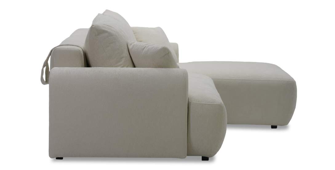 Угловой диван правый Кьянти Молочный шенилл