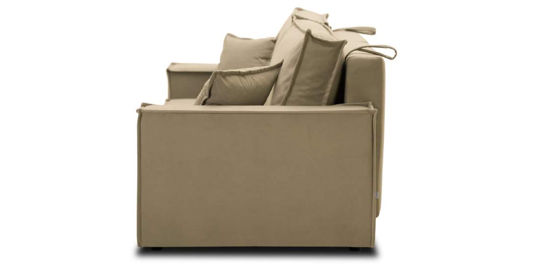 Прямой диван Фабио Бежевый велюр