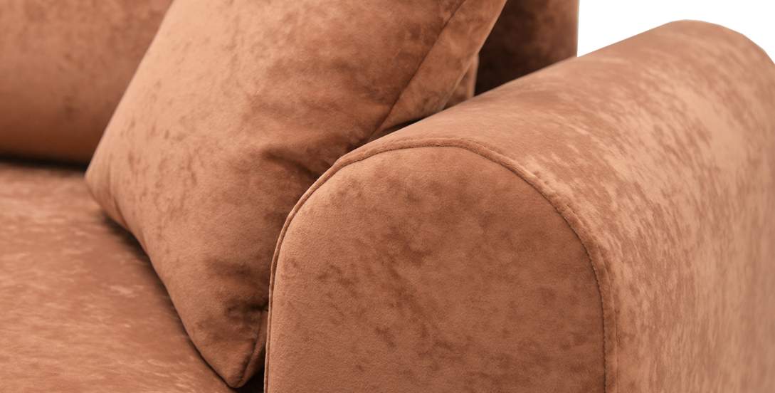 Прямой диван Кьянти Терракотовый велюр 