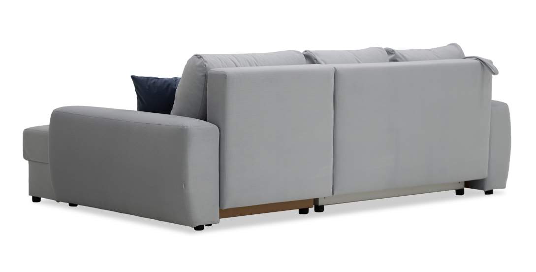 Угловой диван правый Коста светло-серый велюр