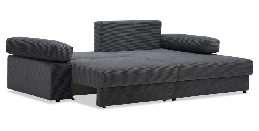 Угловой диван правый Тайлин Графитовый велюр Уцененный