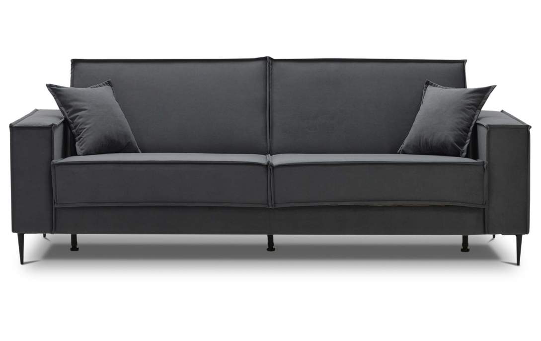 Прямой диван Авиньон Серый велюр