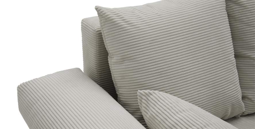 Угловой диван левый Тайлин Молочный кремовый велюр Уцененный