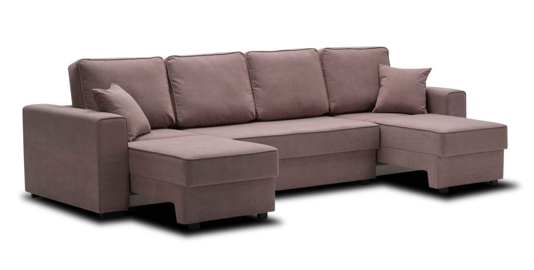 Диван трансформер Астон MAX Пудрово-розовый велюр