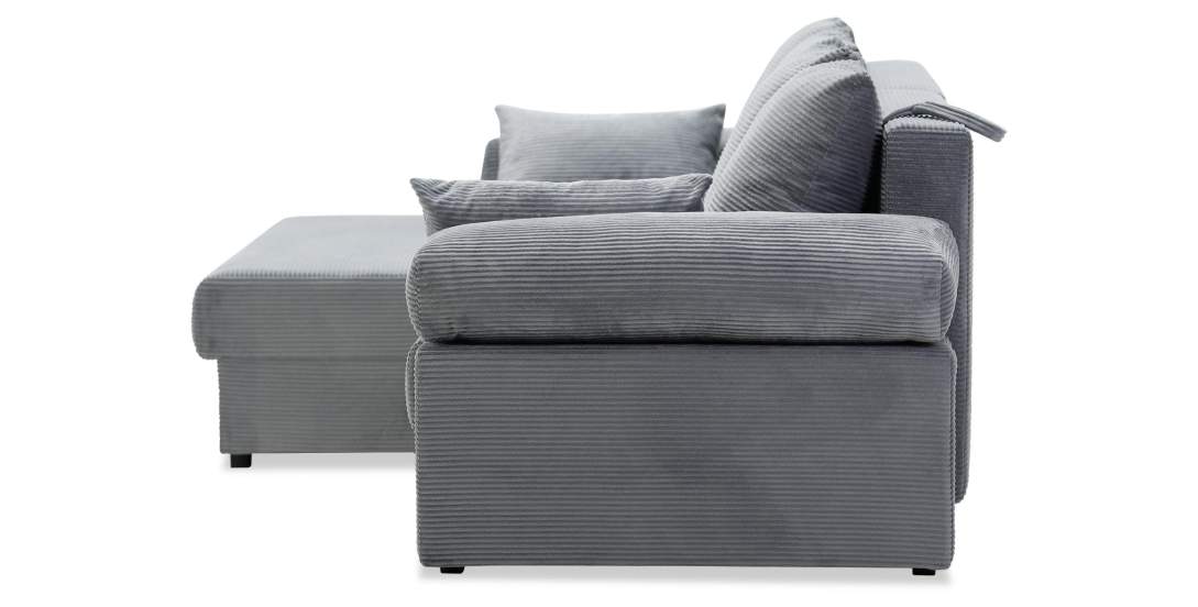 Угловой диван правый Тайлин Cтальной велюр