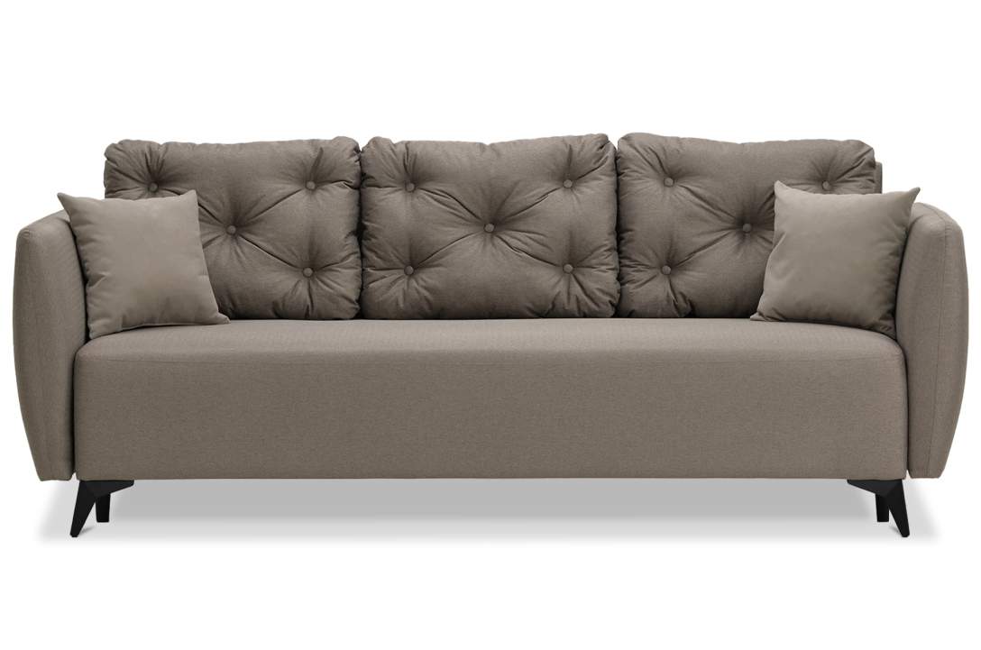 Прямой диван Тиволи коричневая рогожка