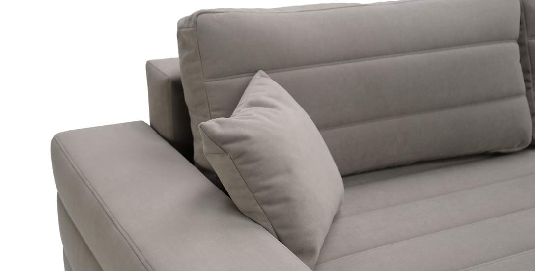 Прямой диван Белес миди коричневый велюр