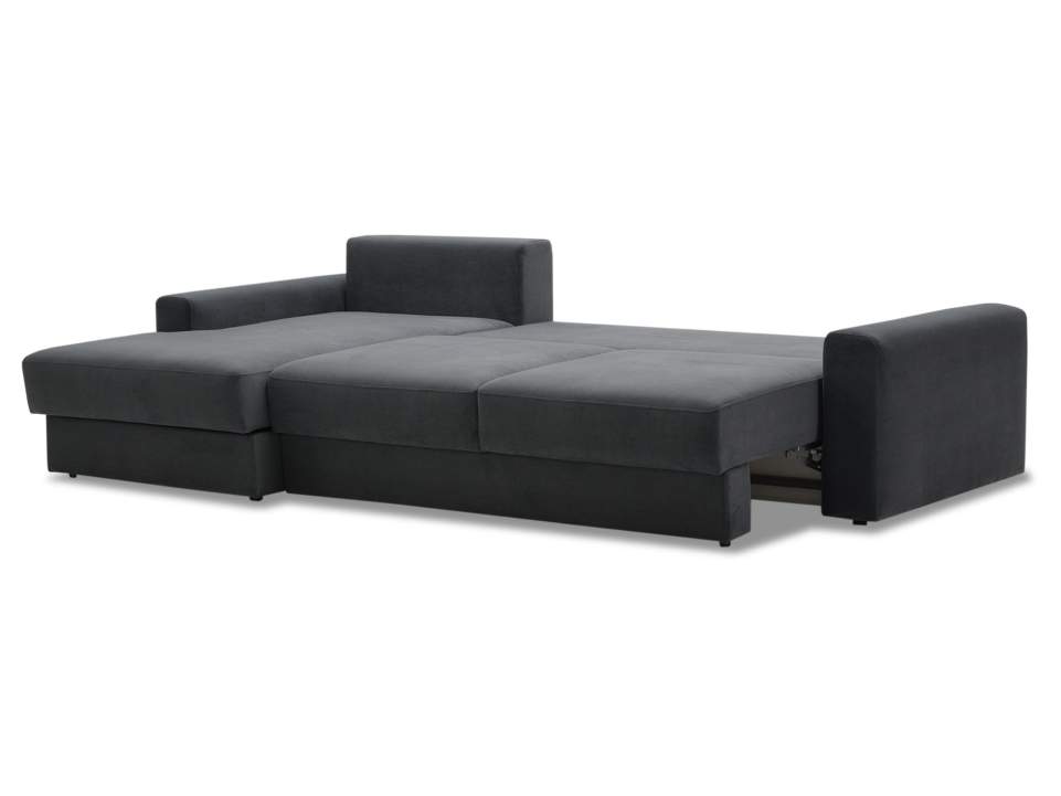 Угловой диван левый Вегас графитовый велюр