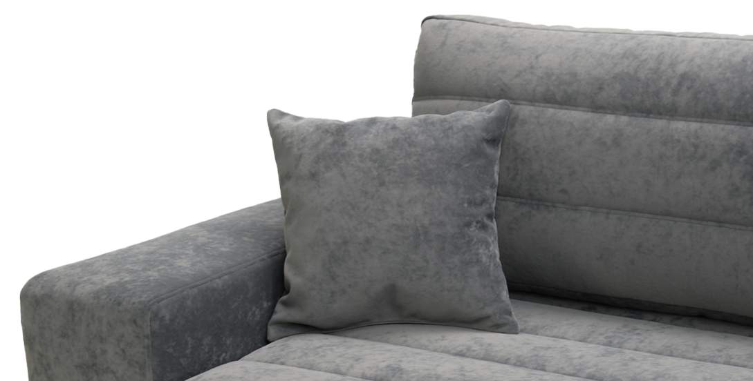 Прямой диван Белес миди графитовый велюр