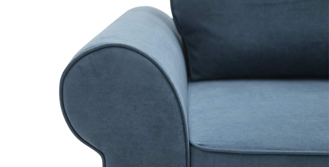 Прямой мини диван Гизела 120 Индиго велюр 