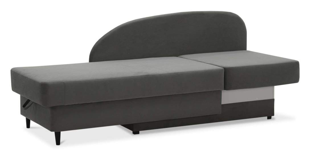 Угловая кушетка правая Иби Серый велюр