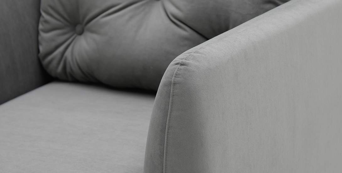 Нераскладное кресло Тиволи серый велюр 