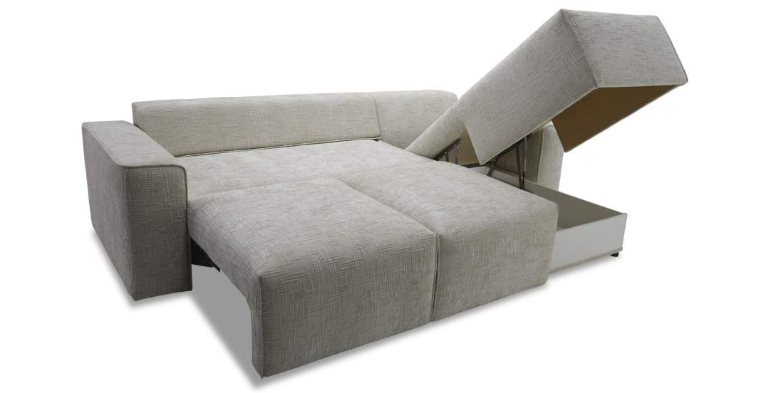 Угловой диван Матье бежевый шенилл Уцененный