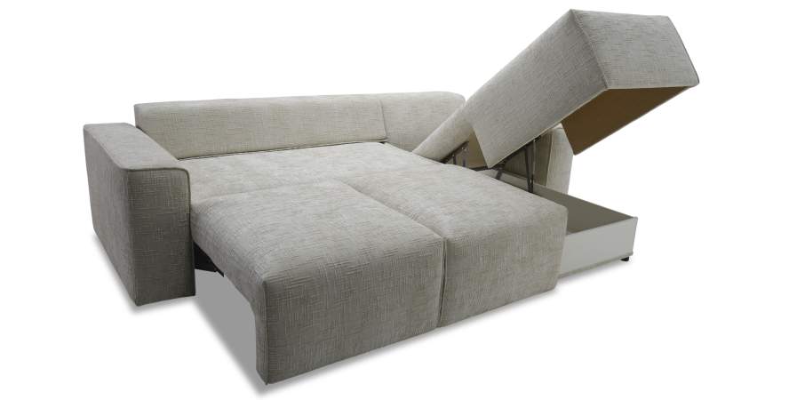 Угловой диван Матье бежевый шенилл Уцененный