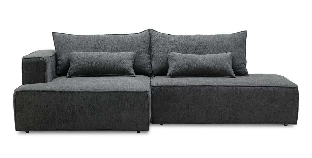 Угловой диван правый Рейф Графитовый шенилл