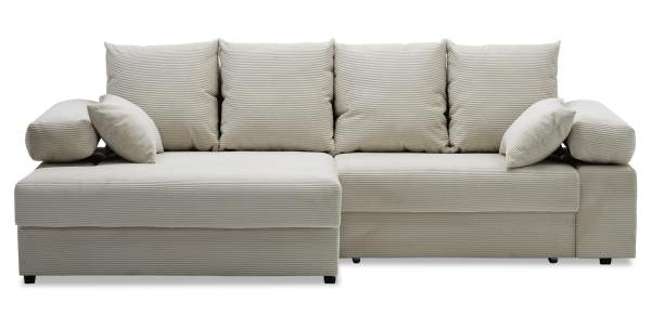 Угловой диван левый Тайлин Молочный кремовый велюр Уцененный