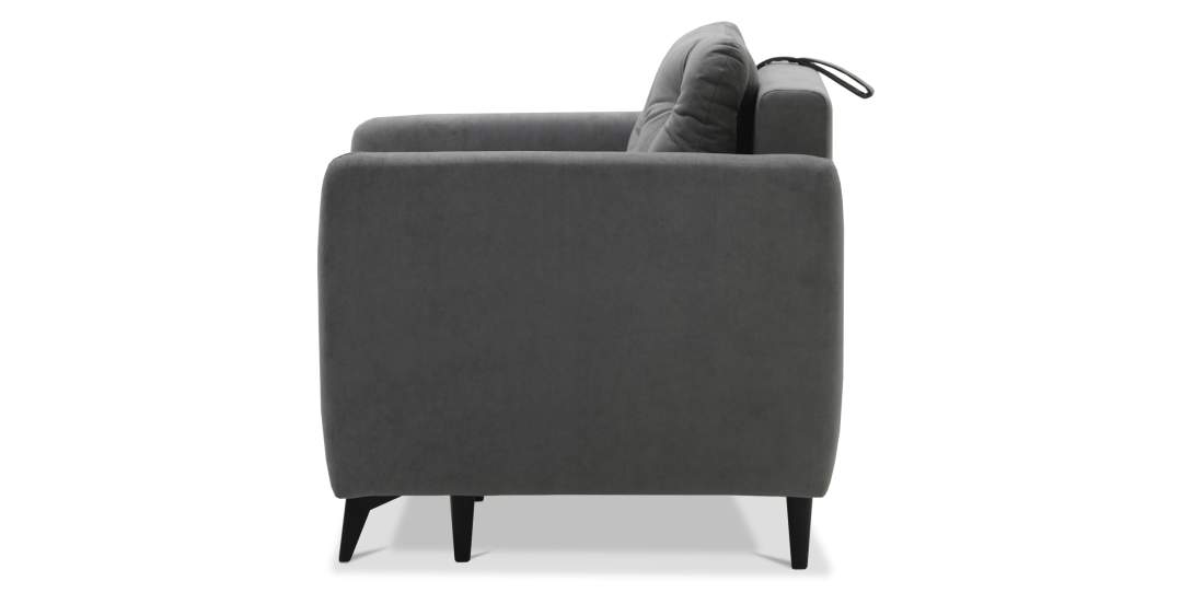 Раскладное кресло Тиволи серый велюр 