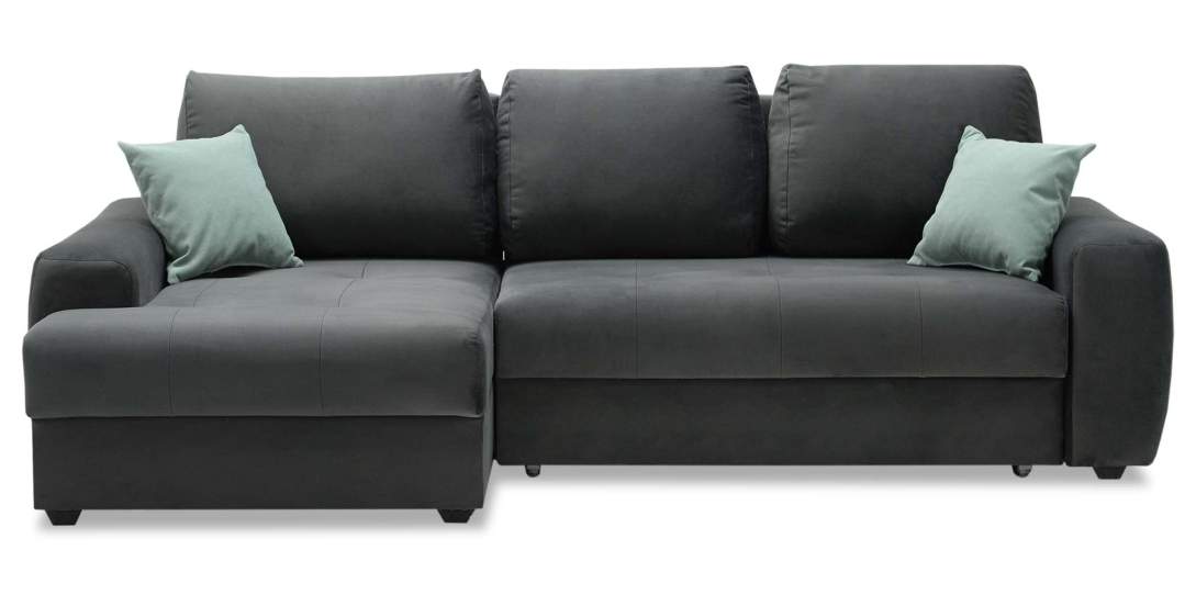 Угловой диван левый Коста Графитовый велюр