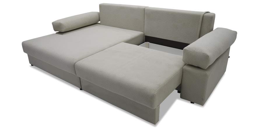 Угловой диван левый Тайлин Молочный кремовый велюр Уцененный