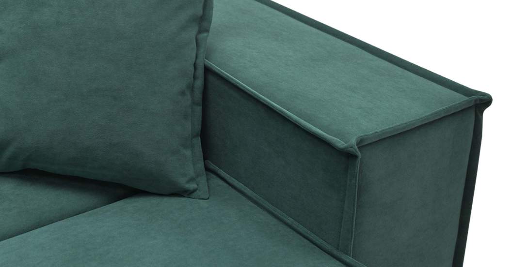 Прямой диван Фабио Изумрудный велюр