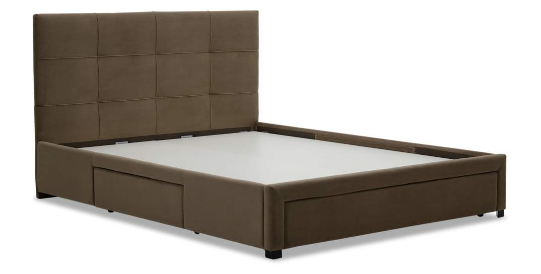 Двуспальная кровать Борба 180 светло-коричневый велюр