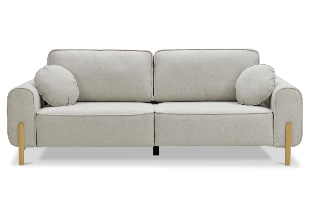 Прямой диван Тельда айвори велюр