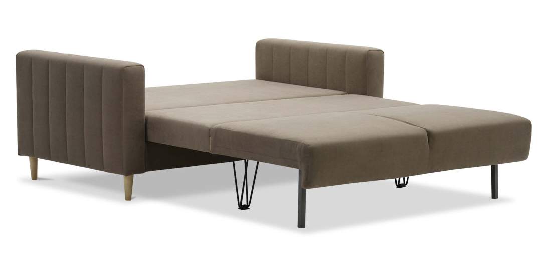 Прямой мини диван Эмма 140 Светло-коричневый велюр