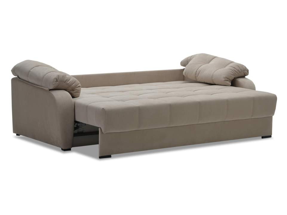 Прямой диван Вестон бежевый велюр