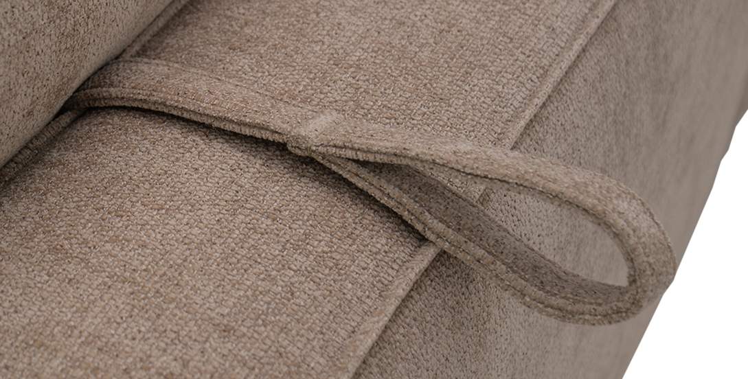 Угловой диван левый Рейф песочный шенилл