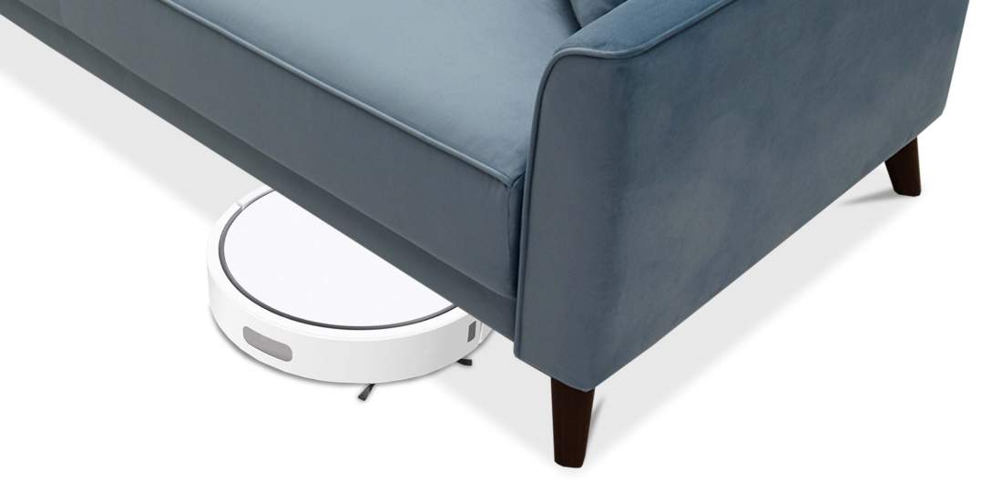 Прямой диван Авилла Голубой велюр