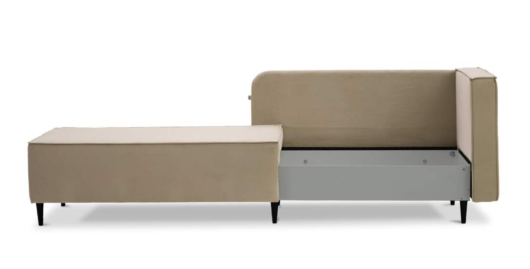 Угловая кушетка левая Элфи бежевый велюр