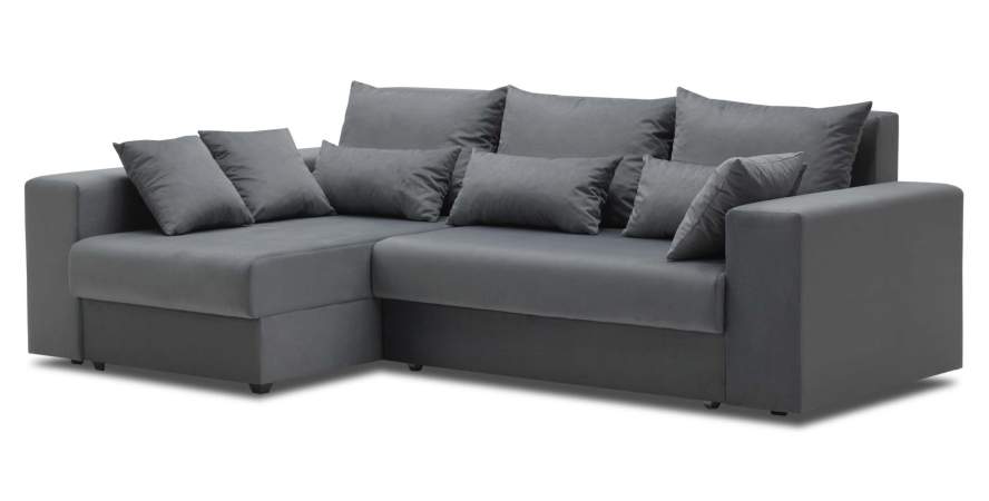 Угловой диван левый Майами Графитовый велюр Уцененный