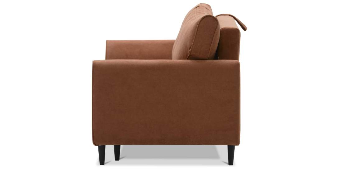 Прямой мини диван Касита 120 Терракотовый велюр