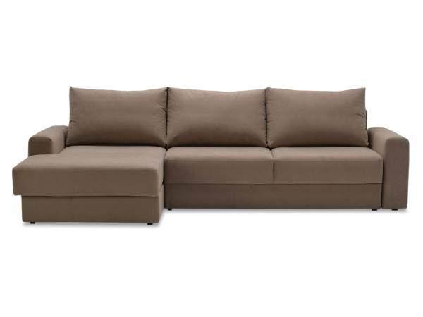 Угловой диван левый Вегас светло-коричневый велюр