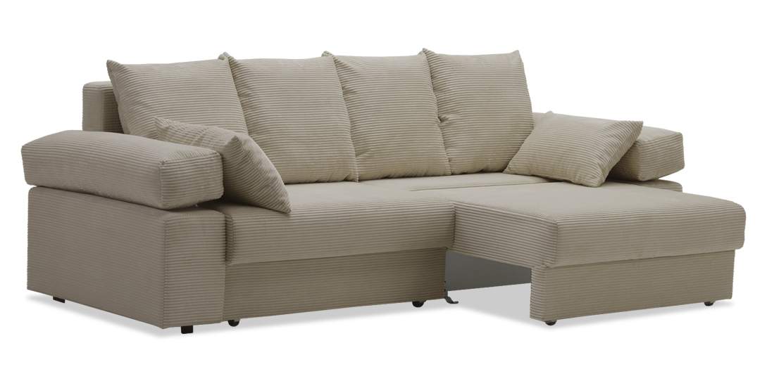 Прямой диван Тайлин кремовый велюр