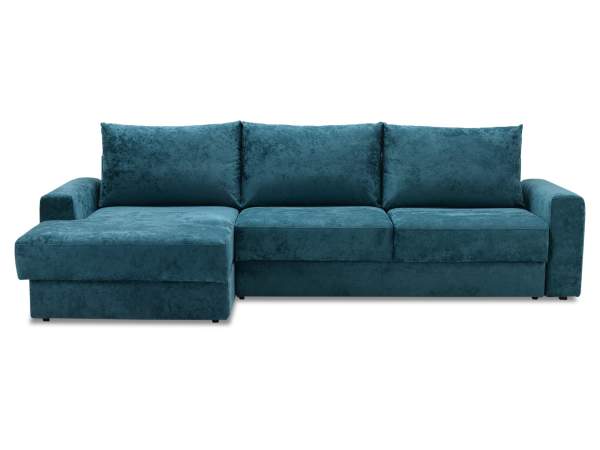 Угловой диван левый Вегас синий велюр