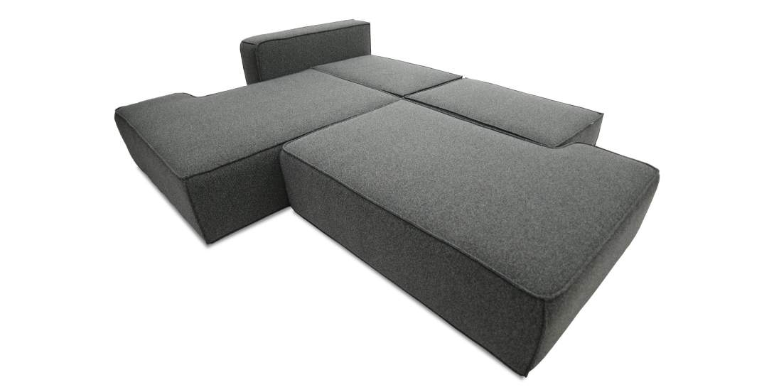 Угловой диван левый Рейф Графитовый меланж букле