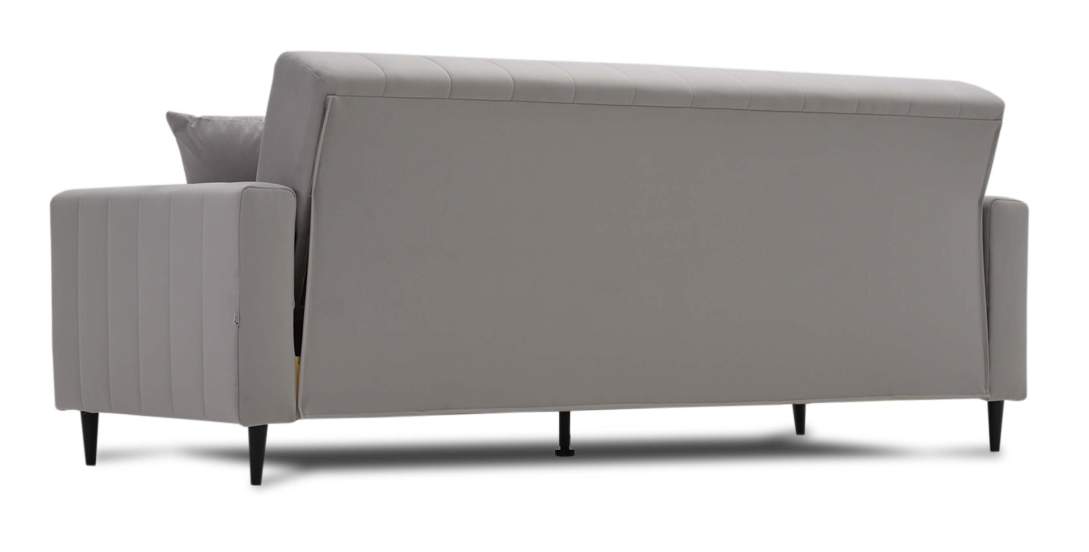 Прямой диван Эмма Светло-серый велюр
