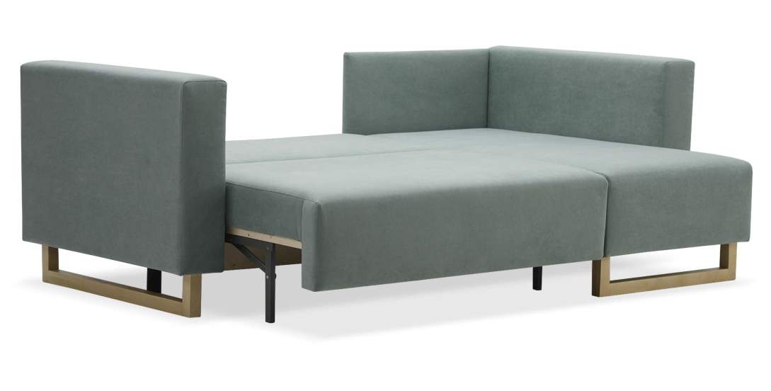 Угловой диван Каперс Пыльно-бирюзовый велюр