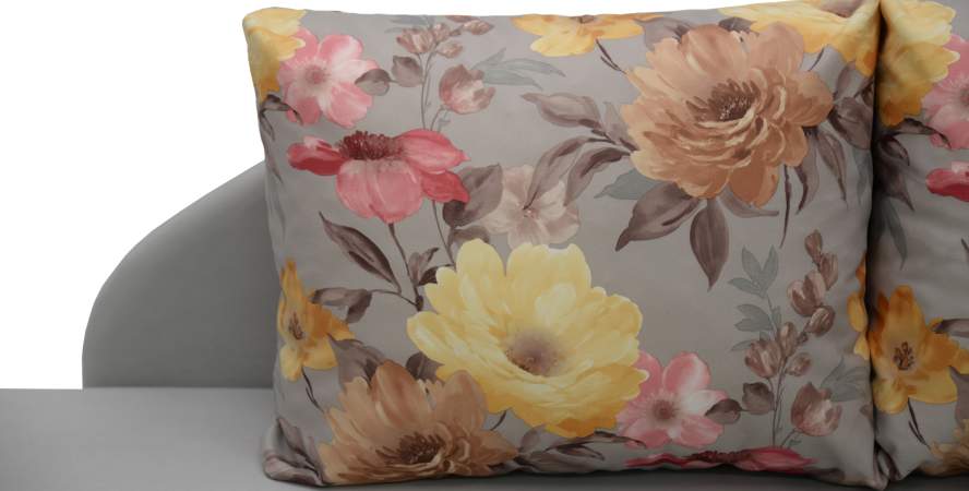 Угловая кушетка правая Иби светло-серый велюр