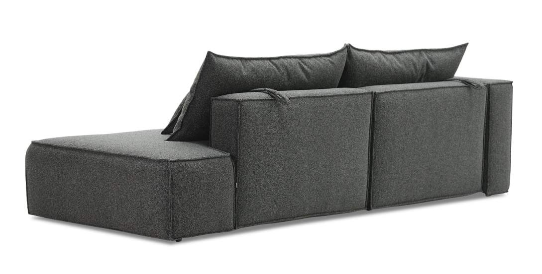 Угловой диван правый Рейф Графитовый меланж букле