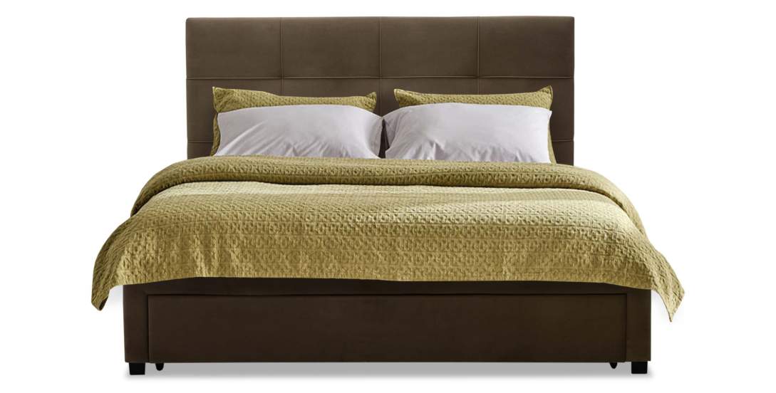 Двуспальная кровать Борба 180 светло-коричневый велюр