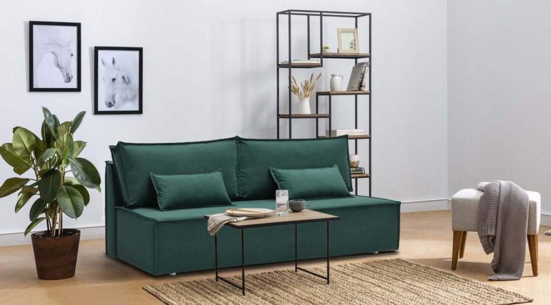 Прямой диван Фабио Fit Изумрудный велюр