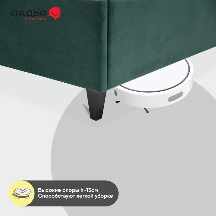 Двуспальная кровать Блэр 160 изумрудный велюр