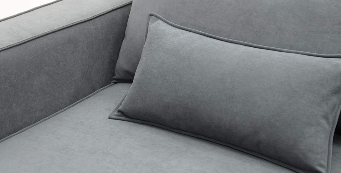 Угловой диван правый Рейф Графитовый велюр