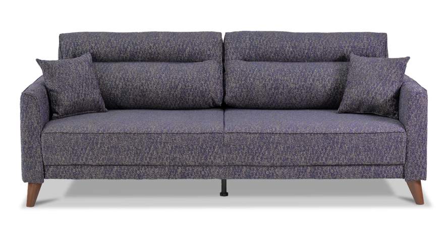 Прямой диван Авилла фиолетовая рогожка меланж