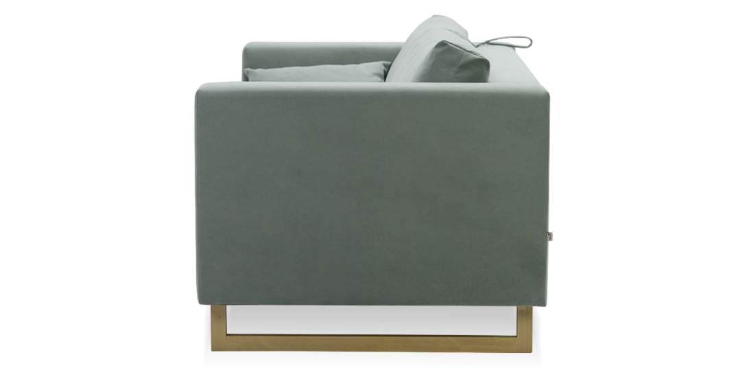 Прямой диван Каперс Пыльно-бирюзовый велюр